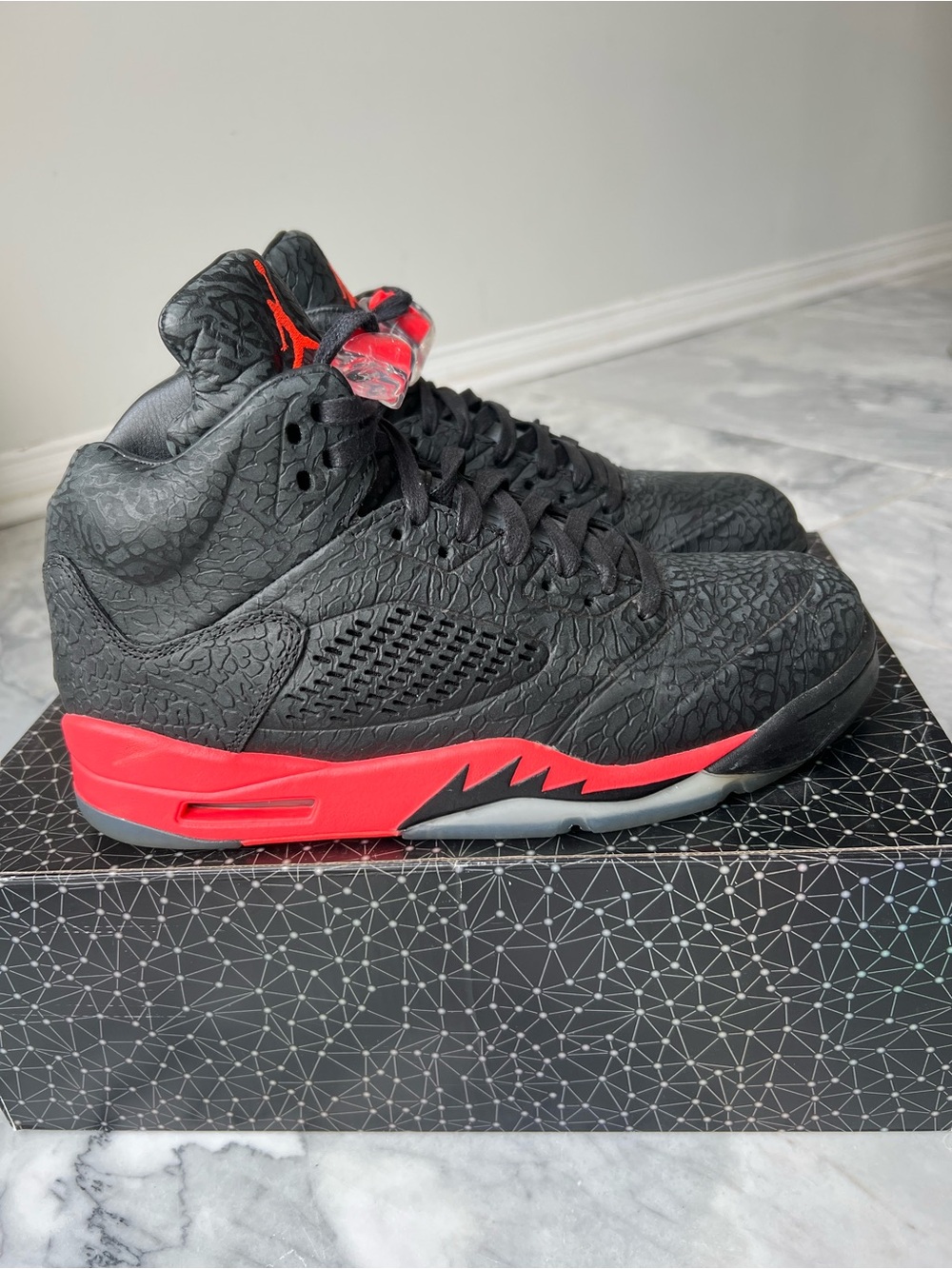 Air Jordan 5 Retro 3Lab5 "Infrared" (Black Elephant Print) Men’s size 9